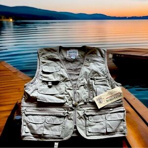 Field Stream Authentic Outdoor Fishing Vest Mens XL Tan Beige